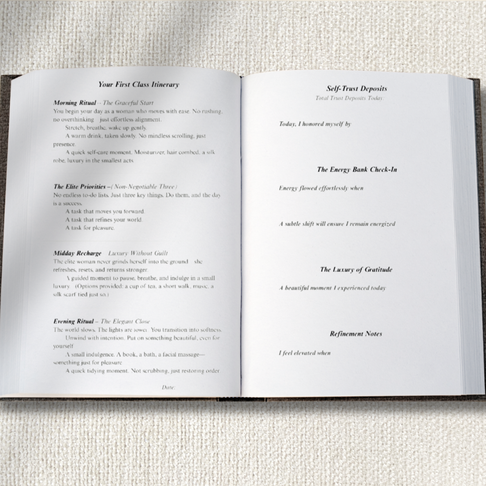 Elevate to First Class Notebook - Hardcover Book